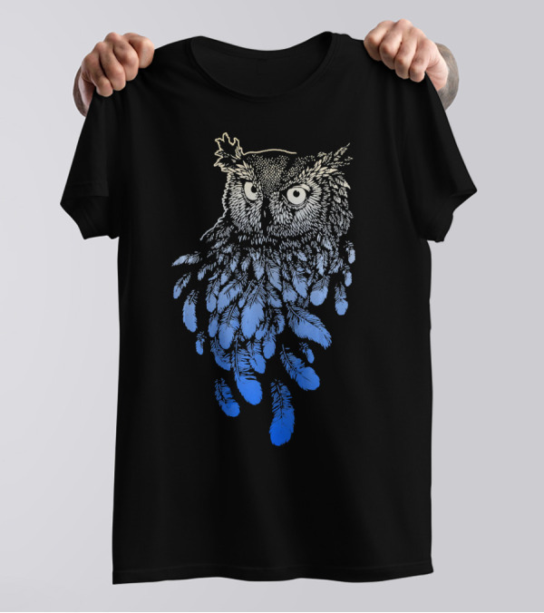 Owl Spirit Animal Tribal Feather T-Shirt