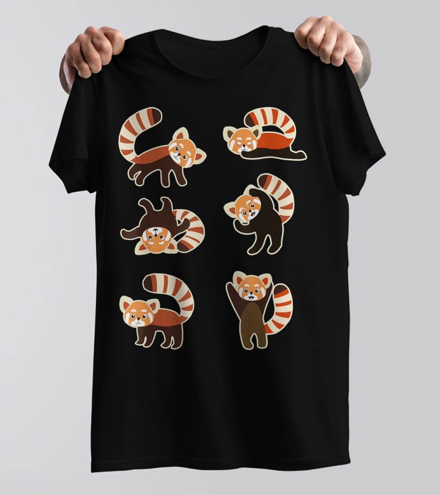 Red Panda Playful Poses Collection T-Shirt