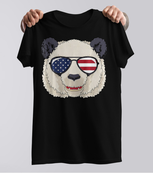 Panda 4th Of July Merica Sunglasses Patriotic Celebrations T-Shirt