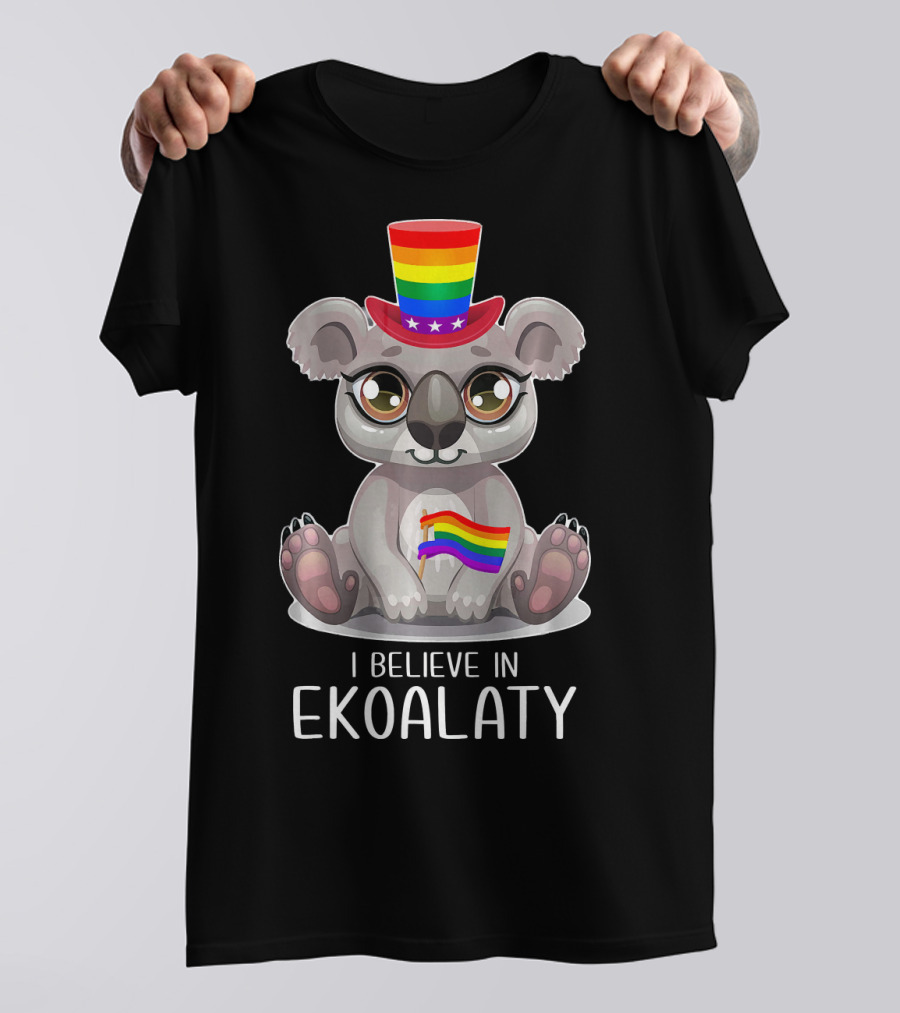 I Believe In Ekoalaty Rainbow Flag Koala Gay Pride LGB T-Shirt