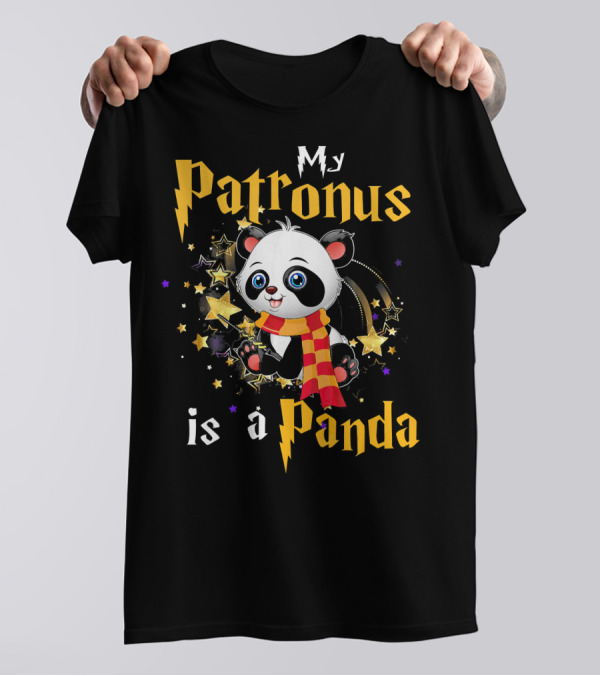 My Patronus Is A Panda With Magic Stars And Scarf T-Shirt