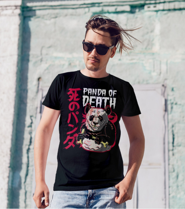 Panda Of Death Japanese Text T-Shirt