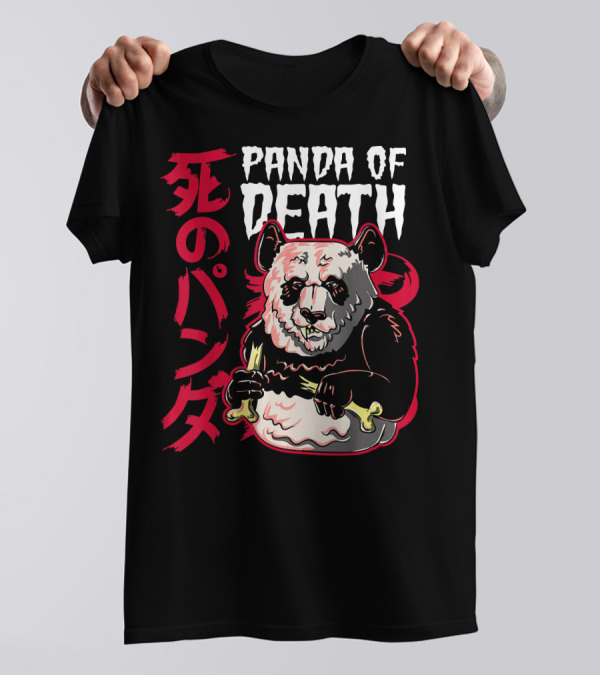 Panda Of Death Japanese Text T-Shirt