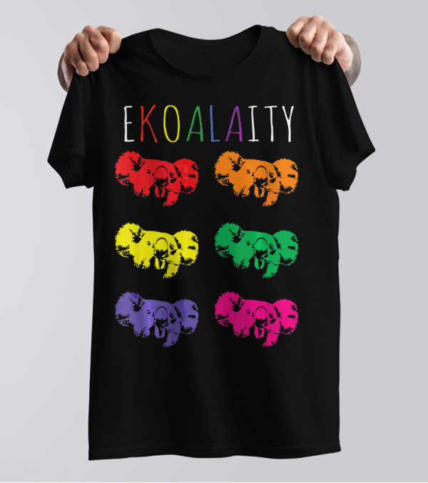 Ekoalaity Rainbow Koala Equality Gay Pride Flag T-Shirt