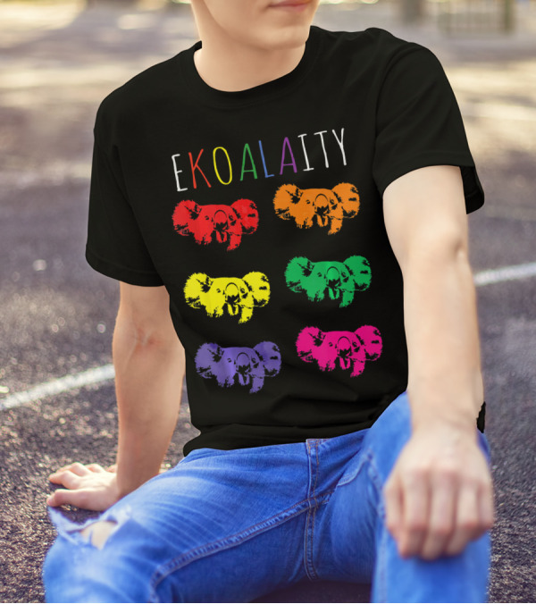Ekoalaity Rainbow Koala Equality Gay Pride Flag T-Shirt