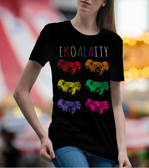 Ekoalaity Rainbow Koala Equality Gay Pride Flag T-Shirt