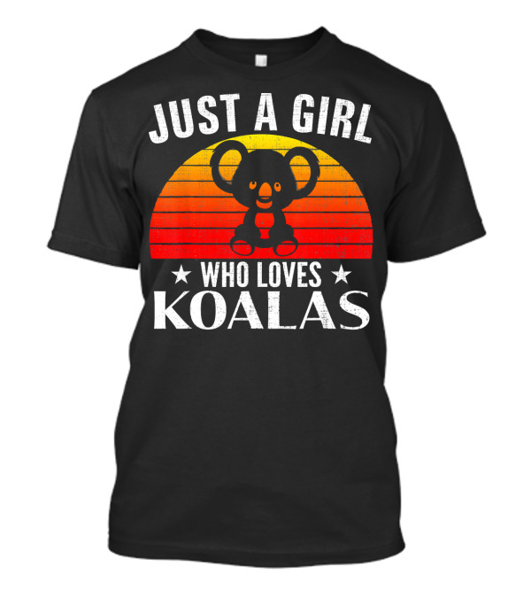 Just A Girl Who Loves Koalas Retro Sunset T-Shirt