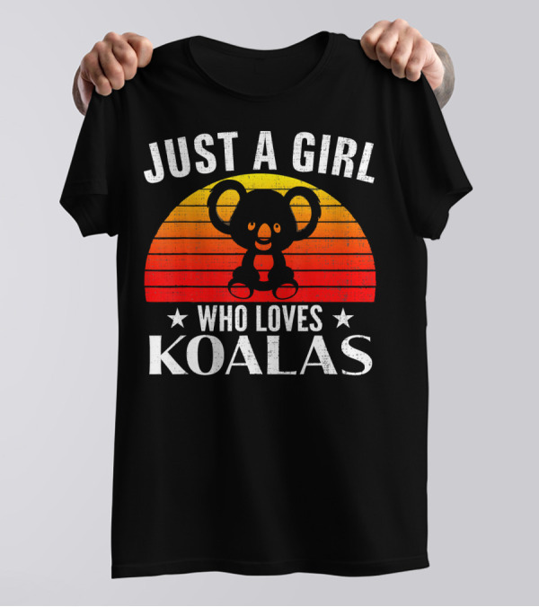 Just A Girl Who Loves Koalas Retro Sunset T-Shirt