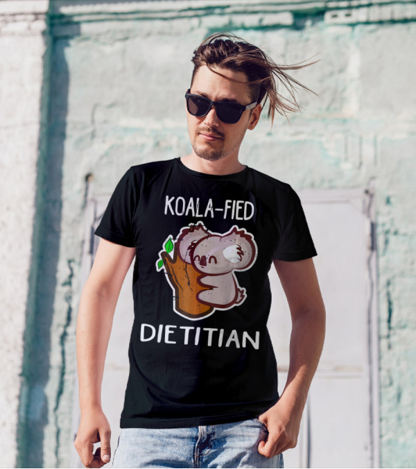 Koala-Fied Dietitian Cute Koala Hugging Tree T-Shirt