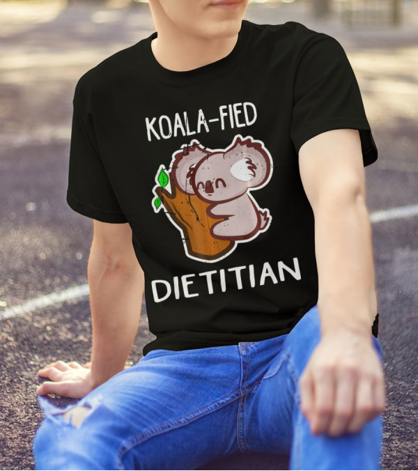 Koala-Fied Dietitian Cute Koala Hugging Tree T-Shirt
