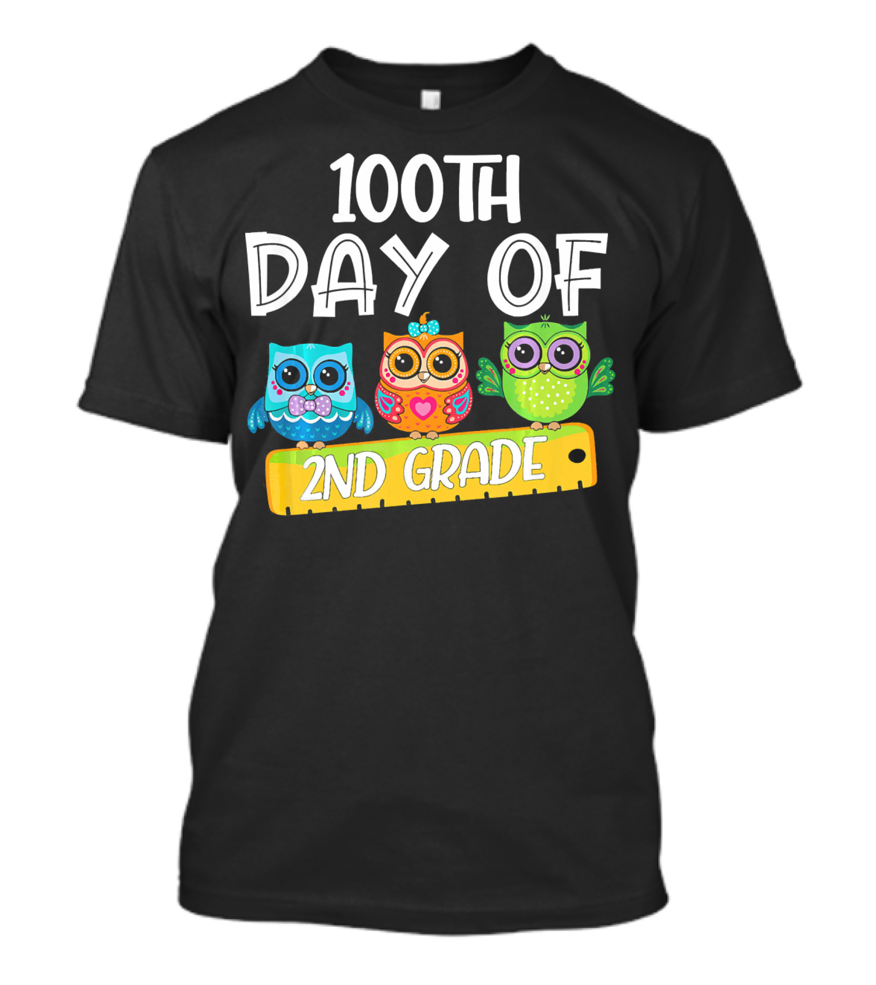 100th Day Of School Owl 2nd Grade T-Shirt