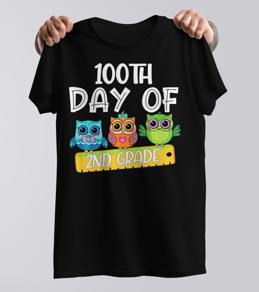 100th Day Of School Owl 2nd Grade T-Shirt