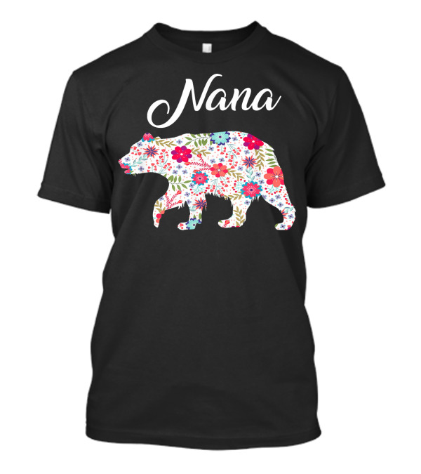 Nana Bear Floral Nana T-Shirt