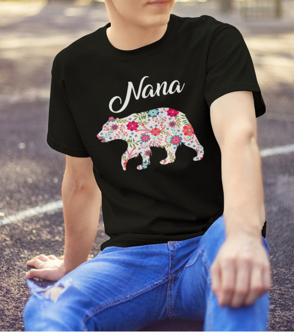 Nana Bear Floral Nana T-Shirt