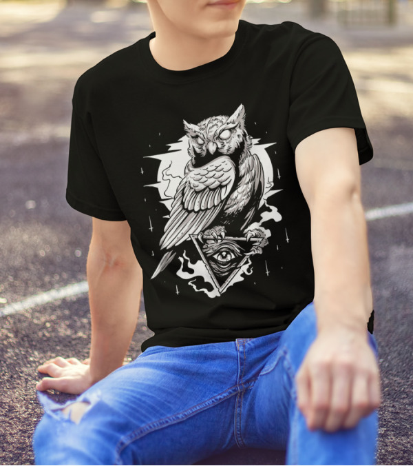 Owl Illuminati Pyramid Eye Secret T-Shirt