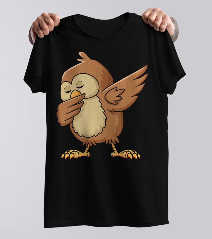 OWL Dabbing Birthday Celebration With Cute Cartoon Bird Dance T-Shirt