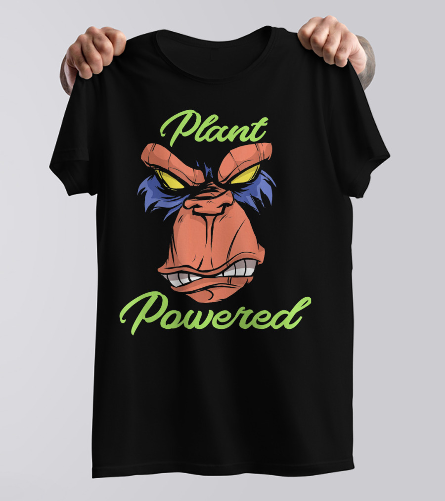 Plant Powered Vegan Gorilla Face T-Shirt