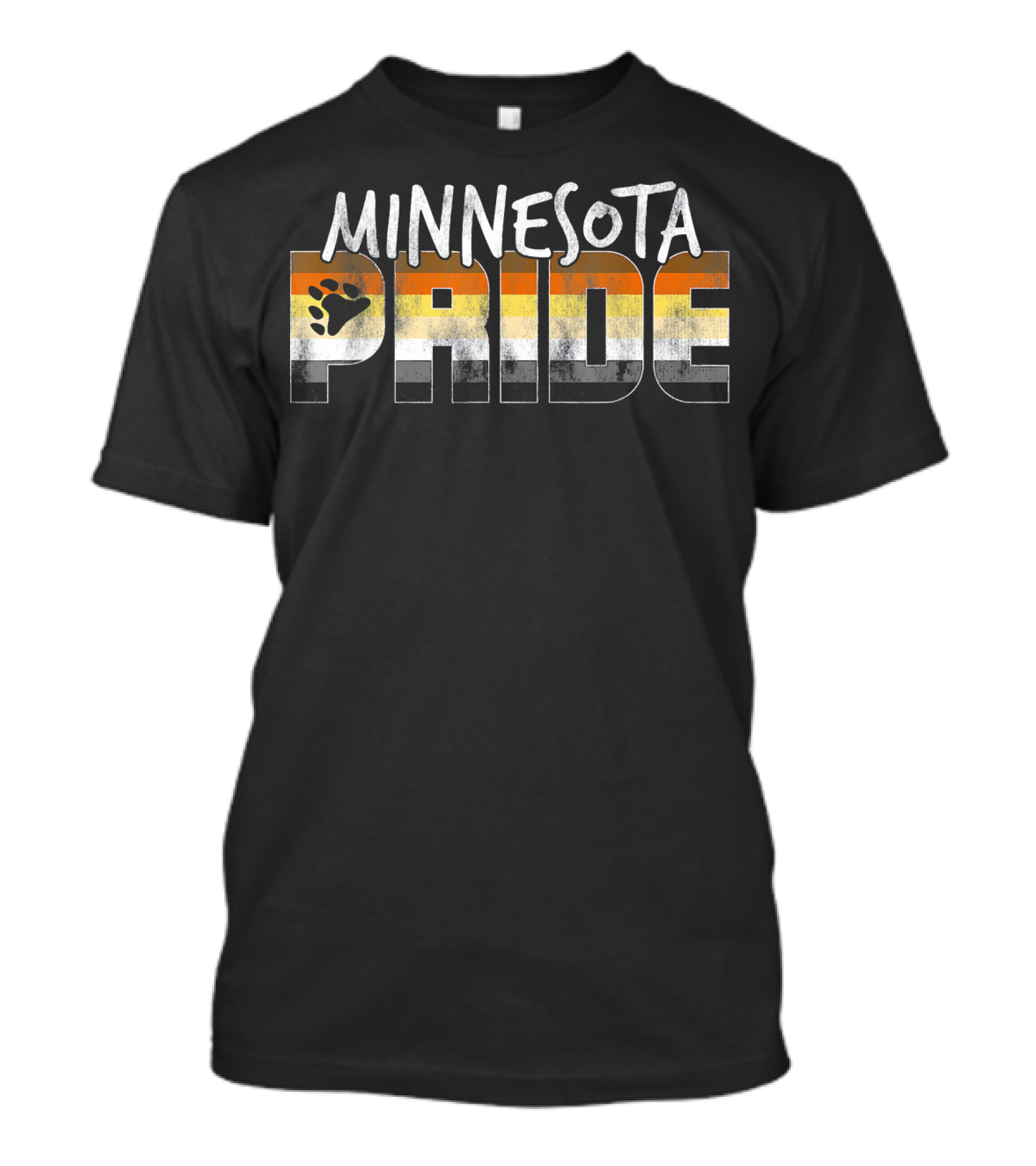 Minnesota Pride Bear Flag Paw Prints T-Shirt