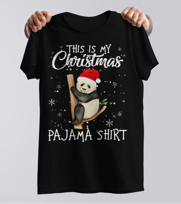 This Is My Christmas Pajama Shirt Panda T-Shirt