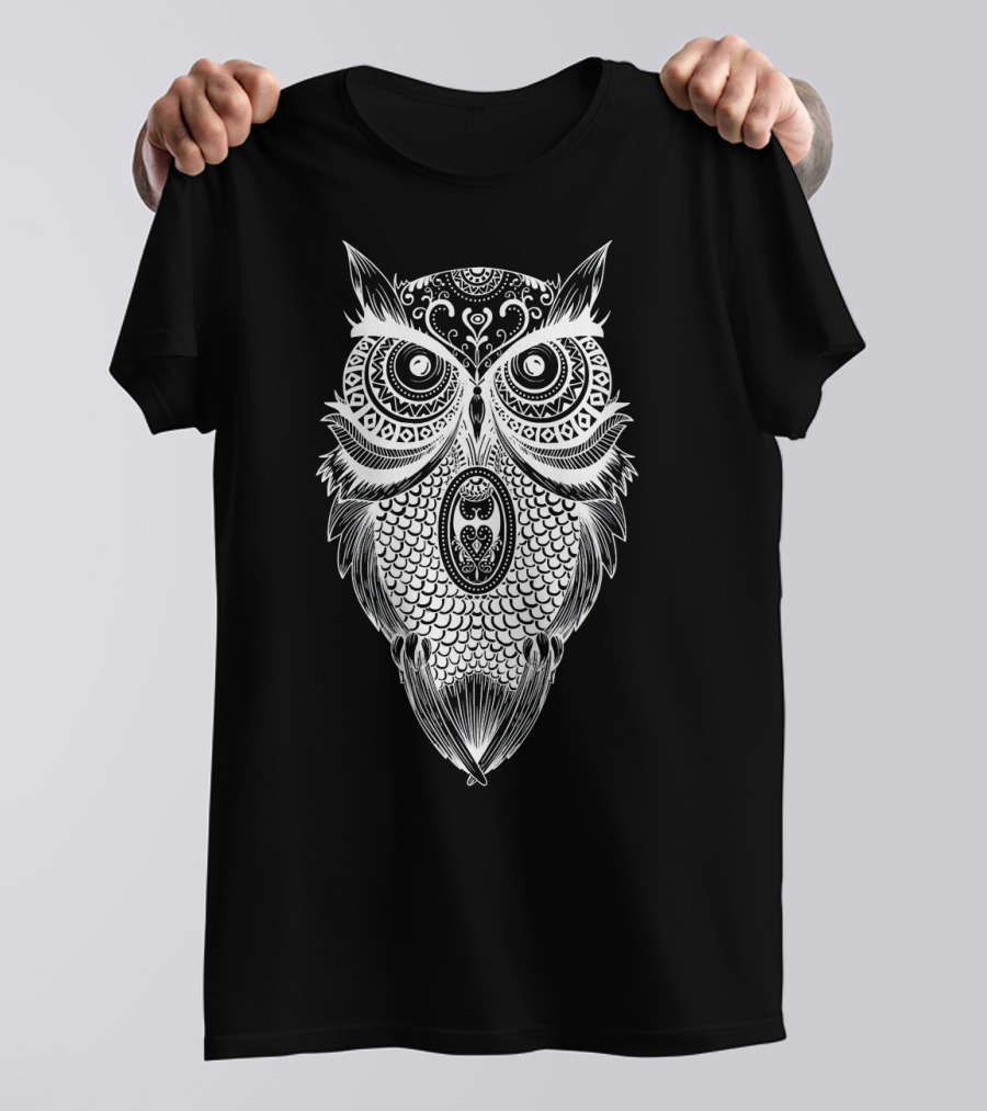 Intricate Owl Mandala Yoga Meditation Native Am T-Shirt