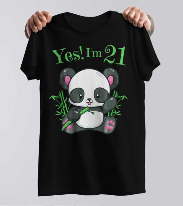 Yes I'm 21 Panda Birthday Girls T-Shirt