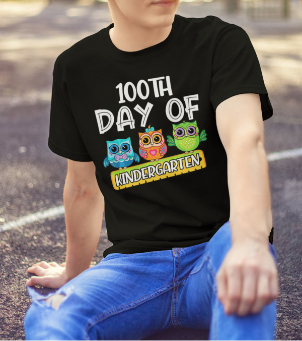100th Day Of Kindergarten Owl Trio T-Shirt