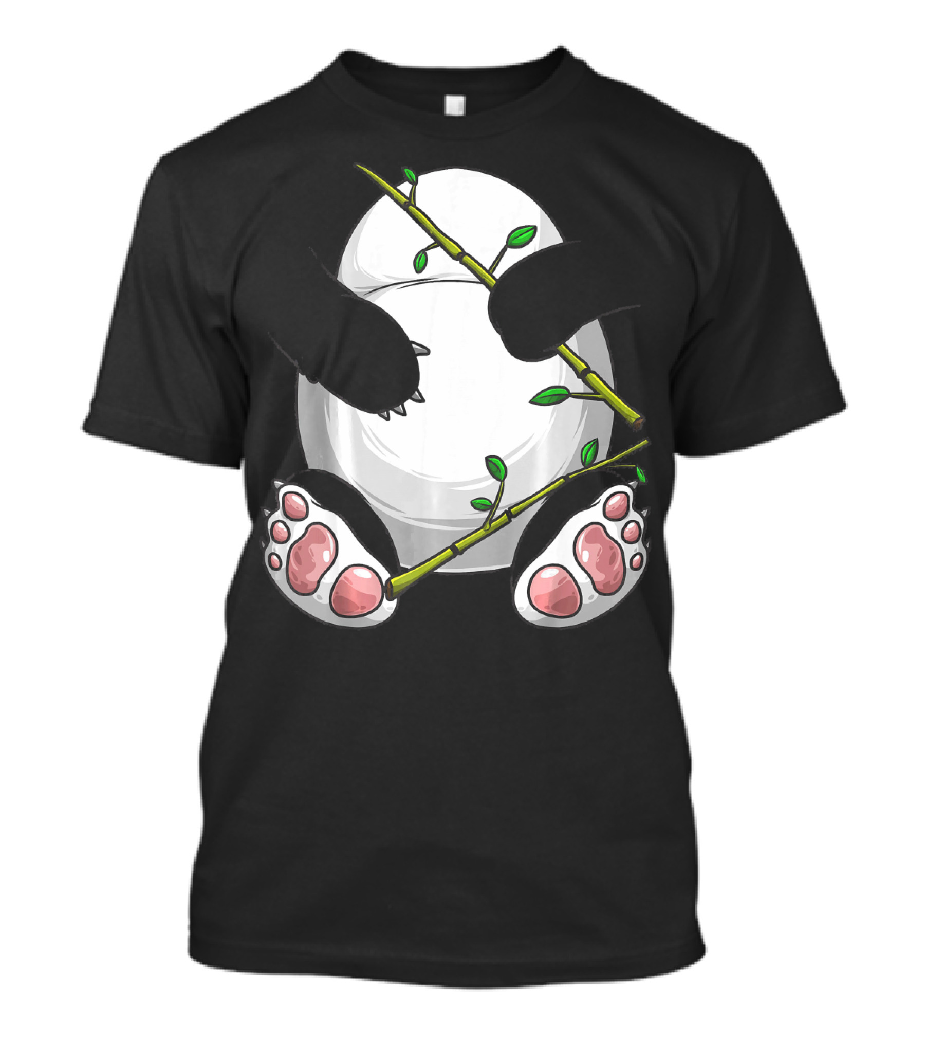 Panda Halloween Costume Cute Bear With Bamboo Twig T-Shirt