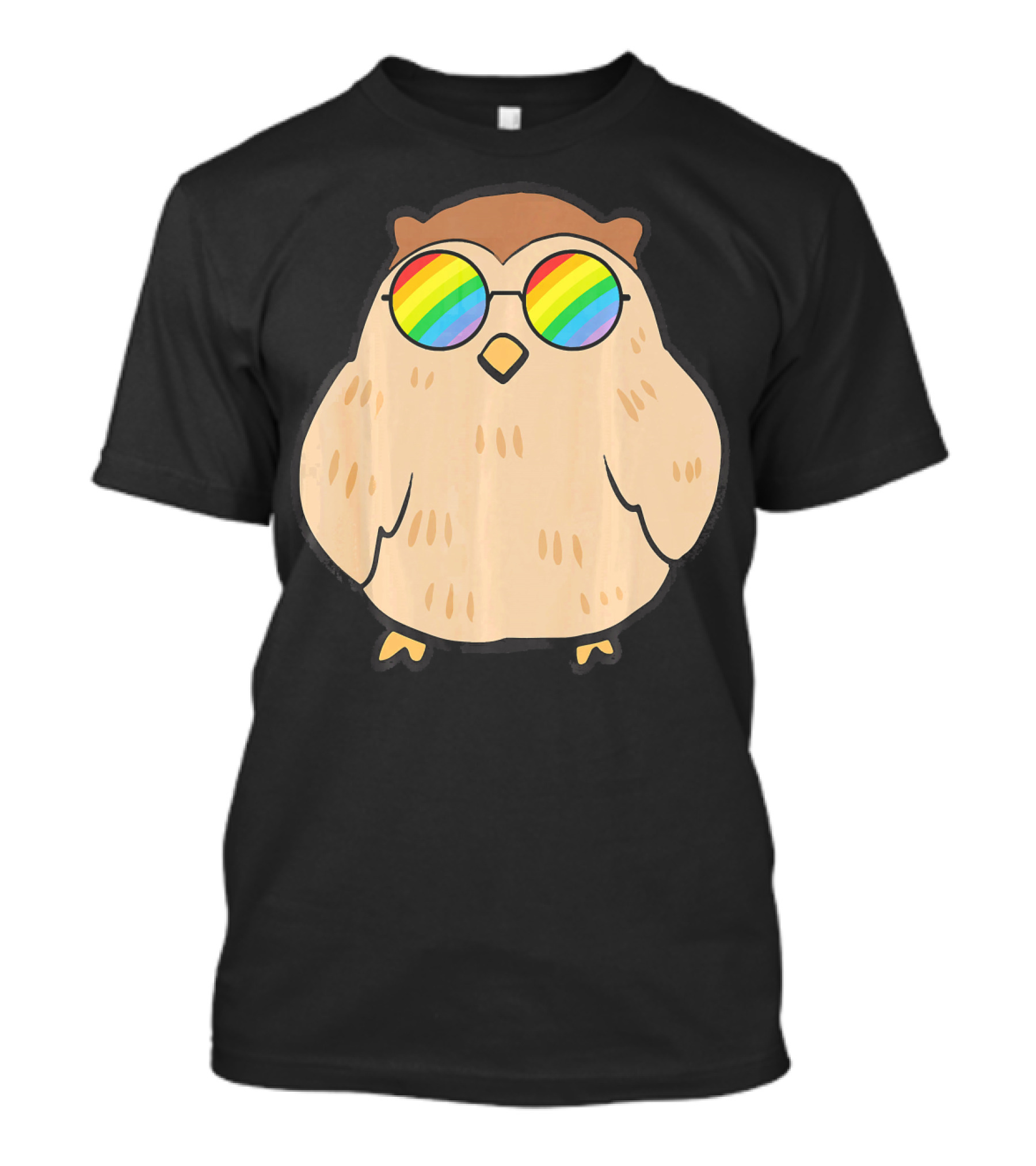 Owl In Rainbow Sunglasses Celebrating Gay Pride T-Shirt