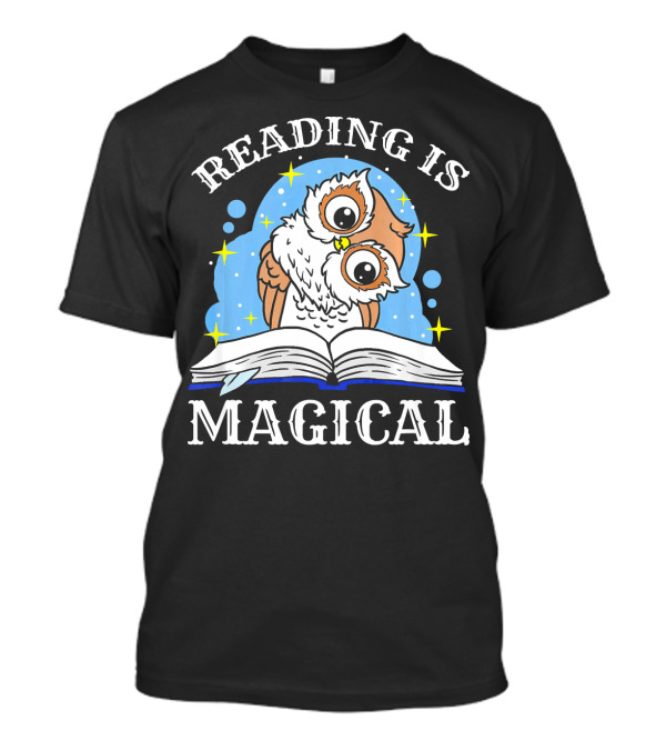 Reading Is Magical Owl Book Stars T-Shirt
