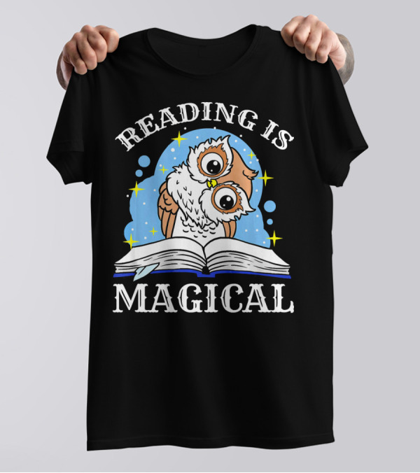 Reading Is Magical Owl Book Stars T-Shirt
