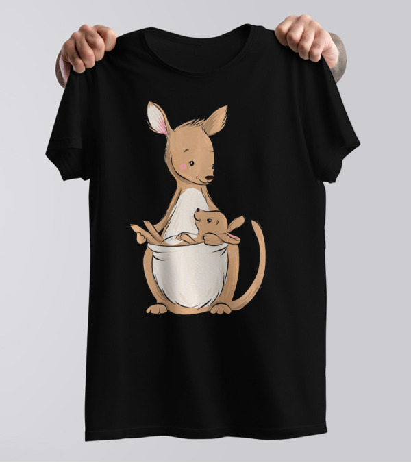 Mother Kangaroo With Cute Joey In Australia T-Shirt