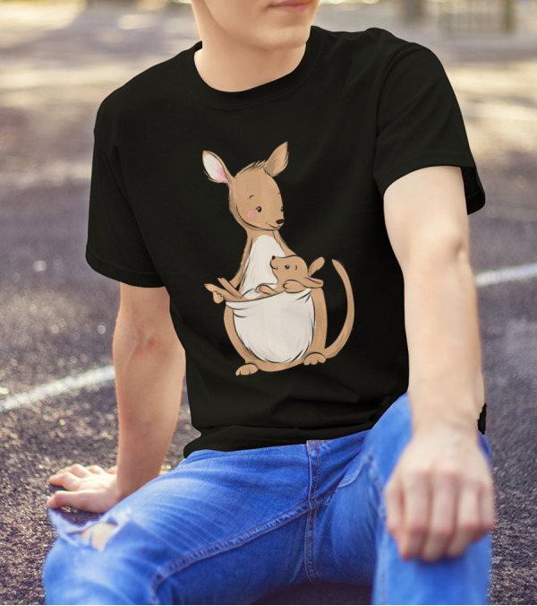 Mother Kangaroo With Cute Joey In Australia T-Shirt