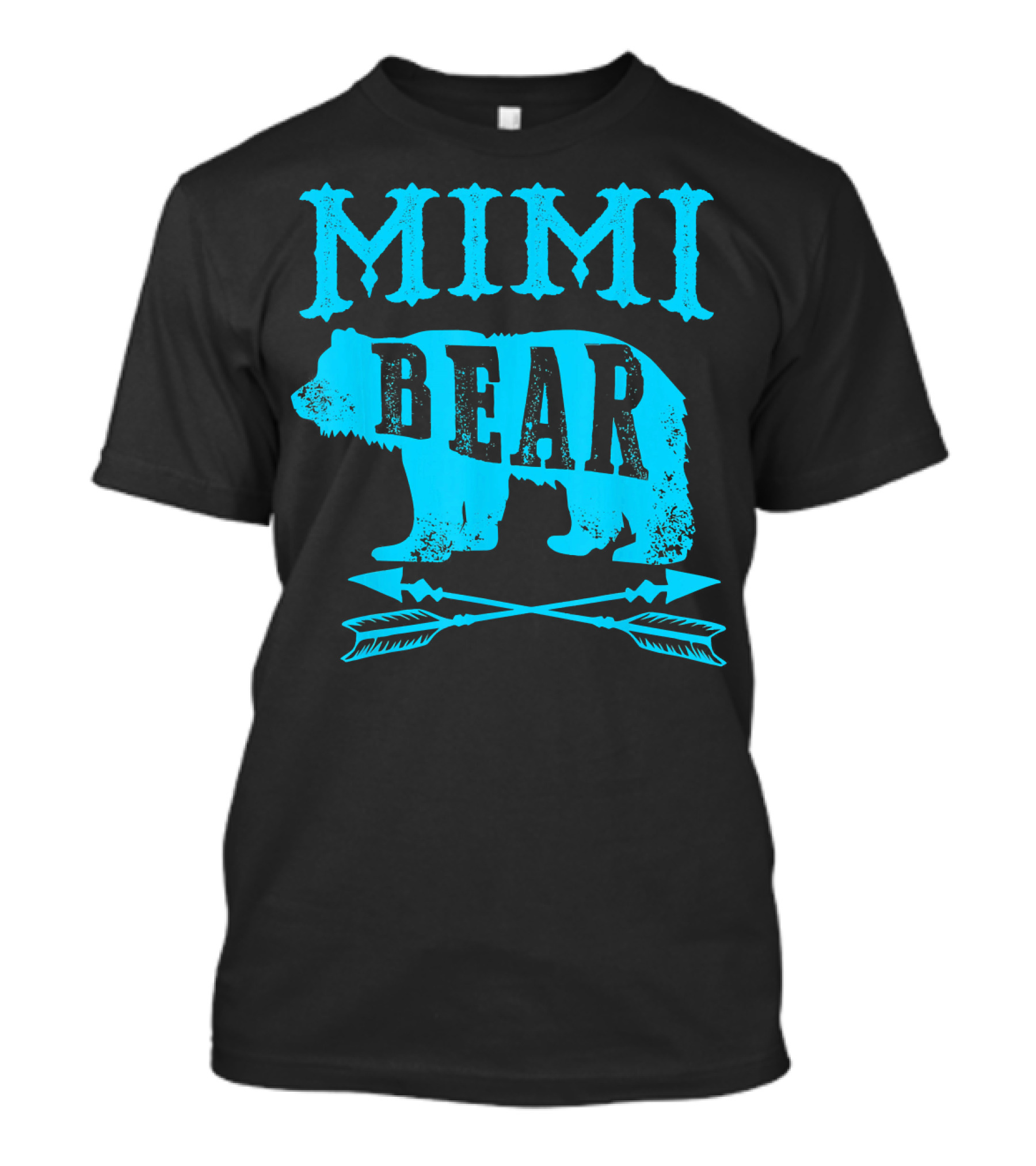 Mimi Bear Grandmother Blue Bear Silhouette With Arrows T-Shirt