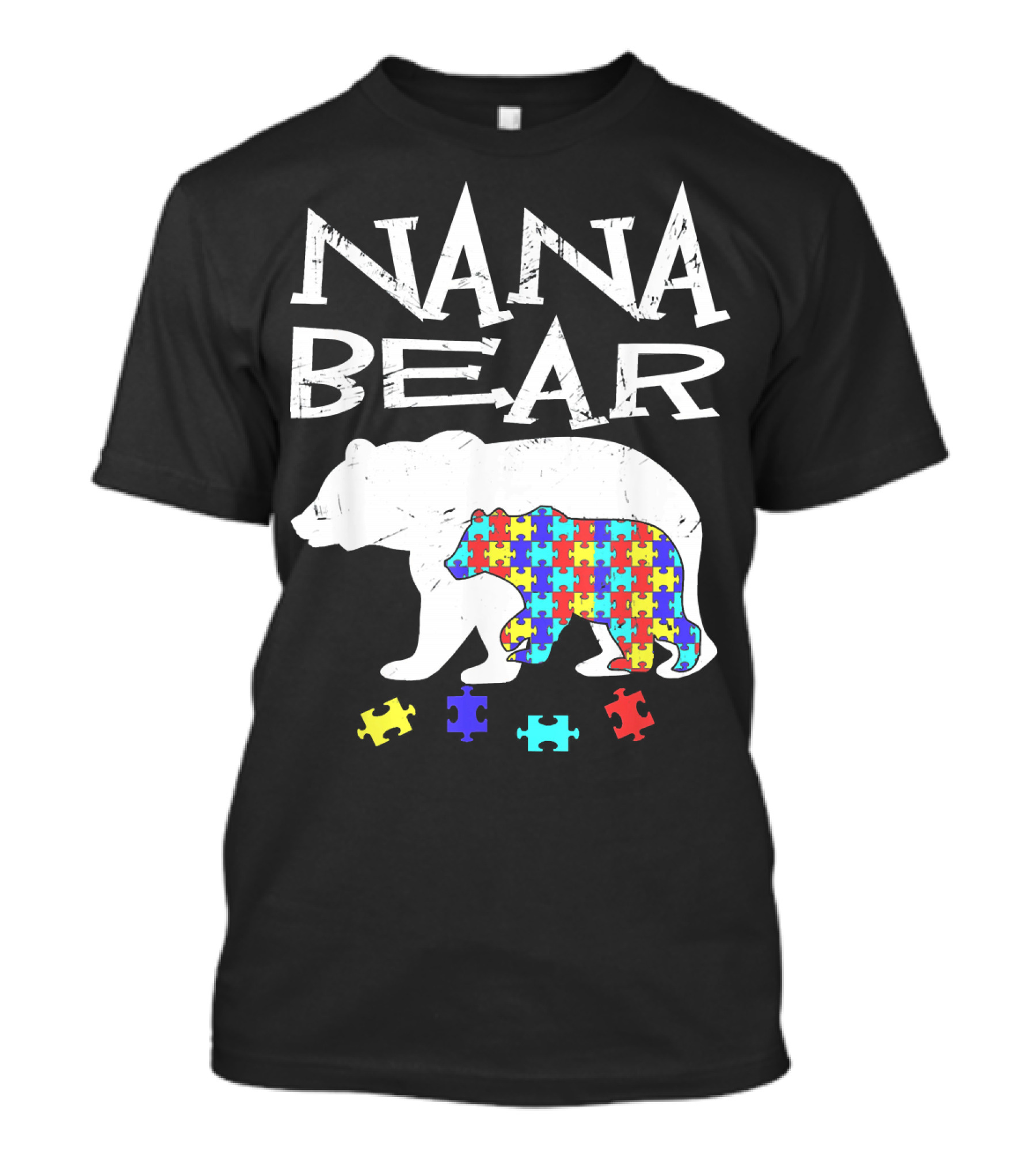 Nana Bear Autism Awareness Puzzle T-Shirt