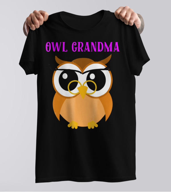 Owl Grandma Cute Hoot Nocturnal Predator Bird T-Shirt