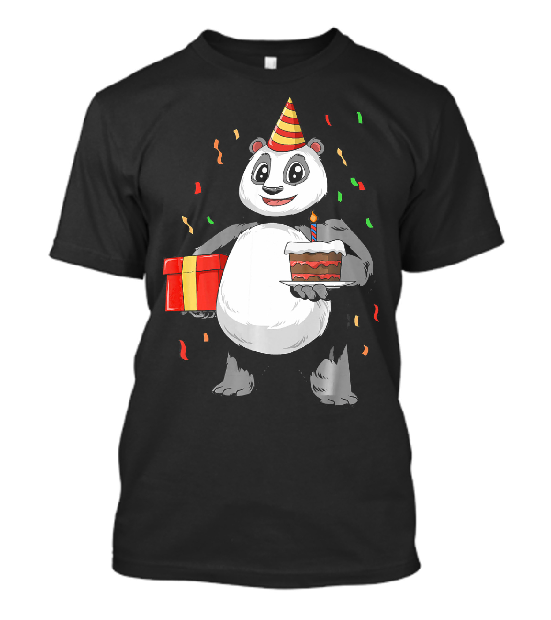 Panda Birthday Party With Cake And Gift T-Shirt