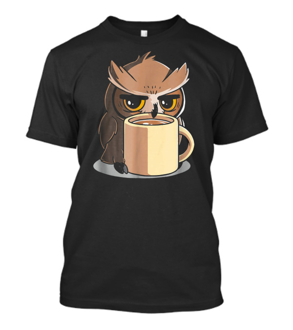 Night Owl Coffee Cup Expression T-Shirt