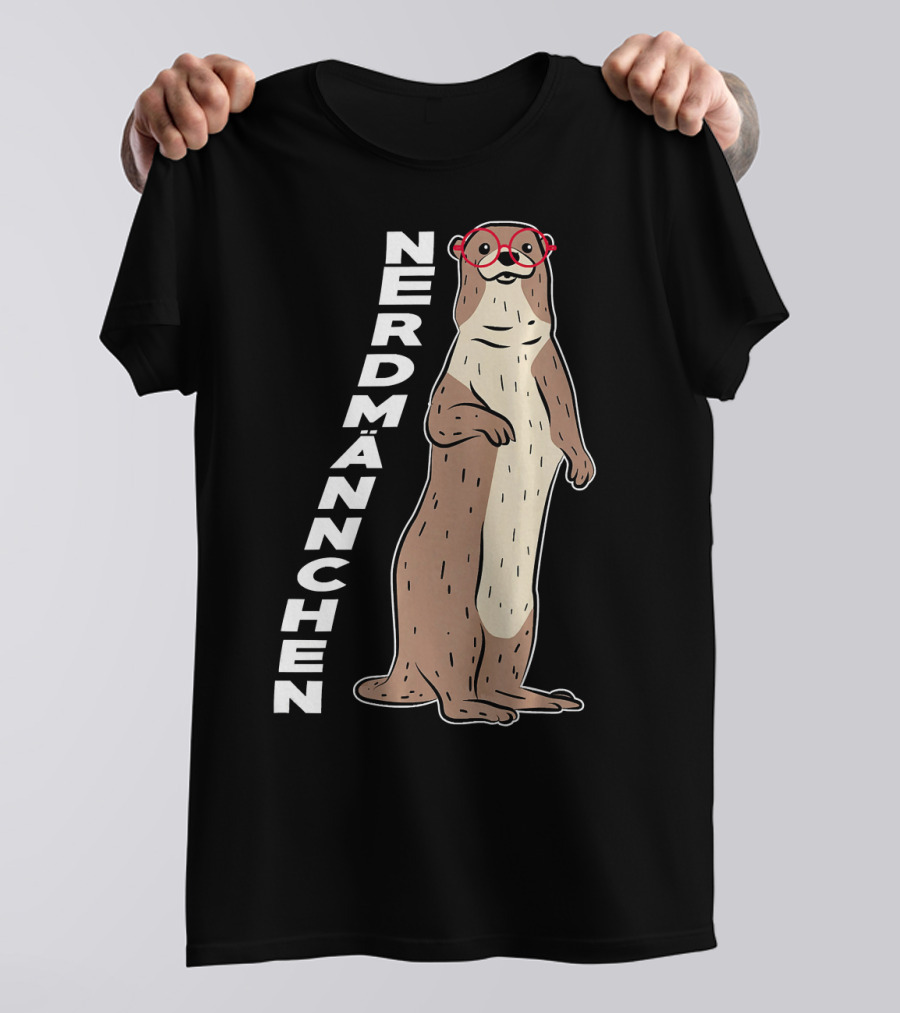 Nerdmännchen Meerkat Glasses Funny Anim T-Shirt