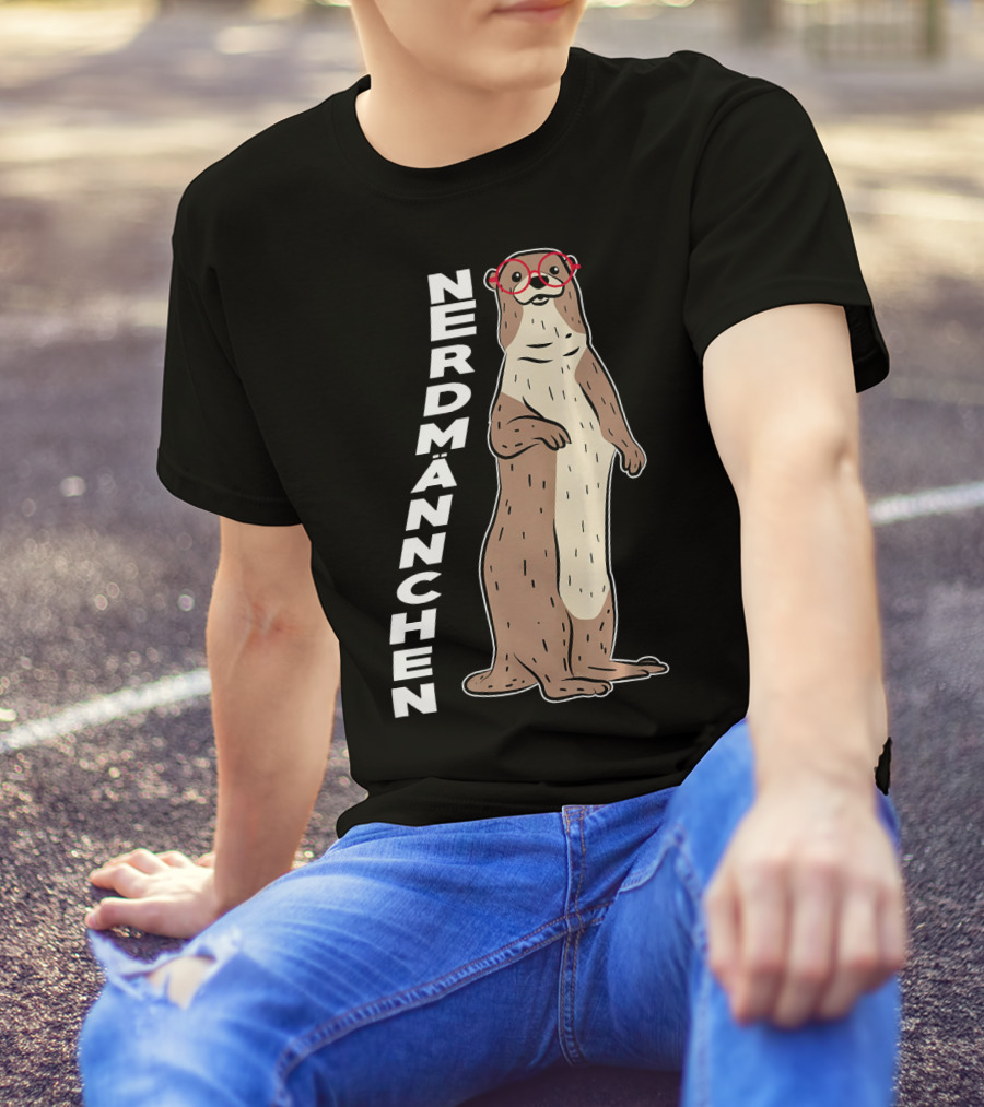 Nerdmännchen Meerkat Glasses Funny Anim T-Shirt