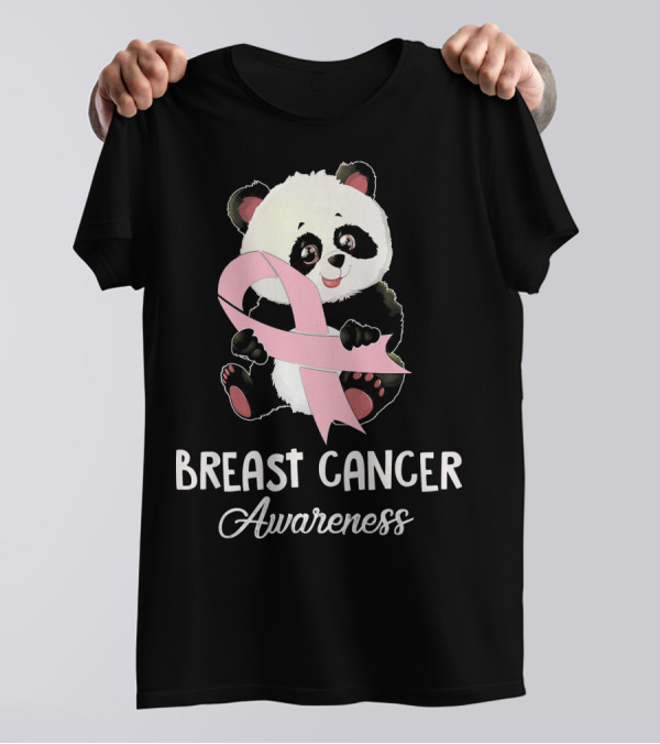 Panda Breast Cancer Awareness Pink T-Shirt