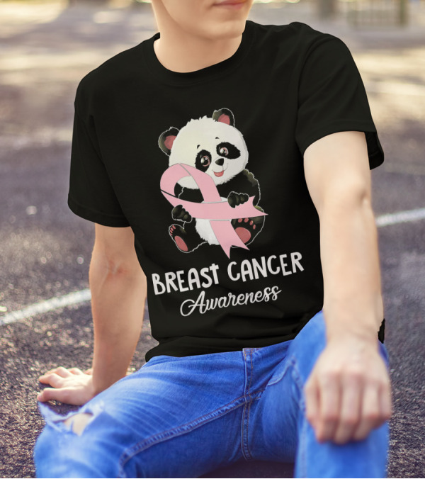 Panda Breast Cancer Awareness Pink T-Shirt