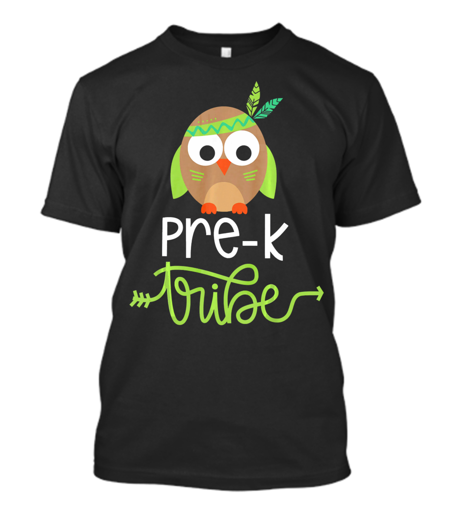 Pre K Tribe Owl With Arrow And Feathers T-Shirt
