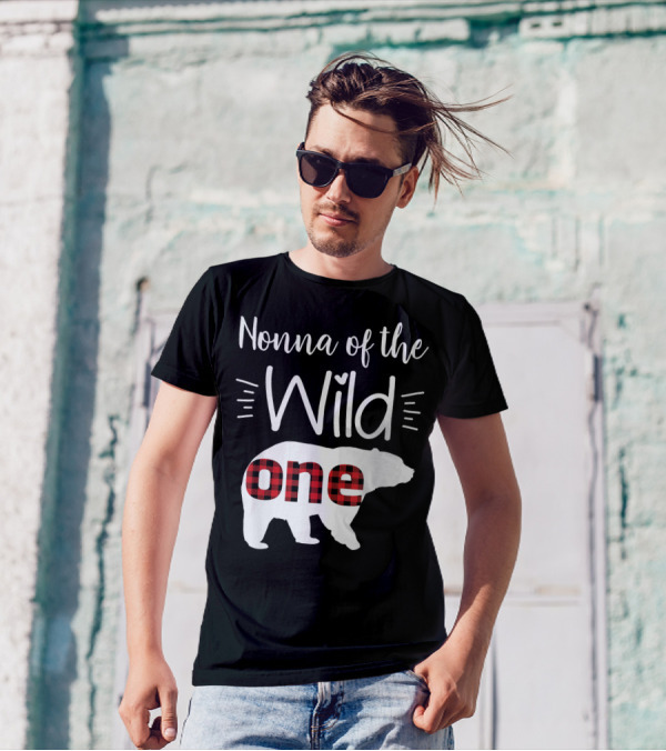 Nonna Of The Wild One Bear Plaid Lumberjack T-Shirt