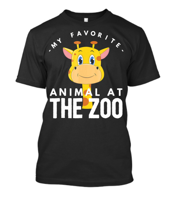 My Favorite Animal At The Zoo Giraffe Cute Cartoon T-Shirt