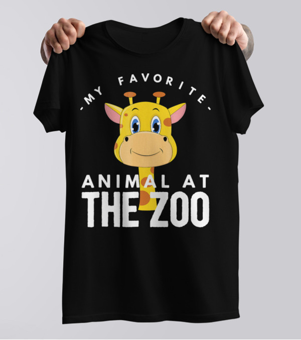 My Favorite Animal At The Zoo Giraffe Cute Cartoon T-Shirt