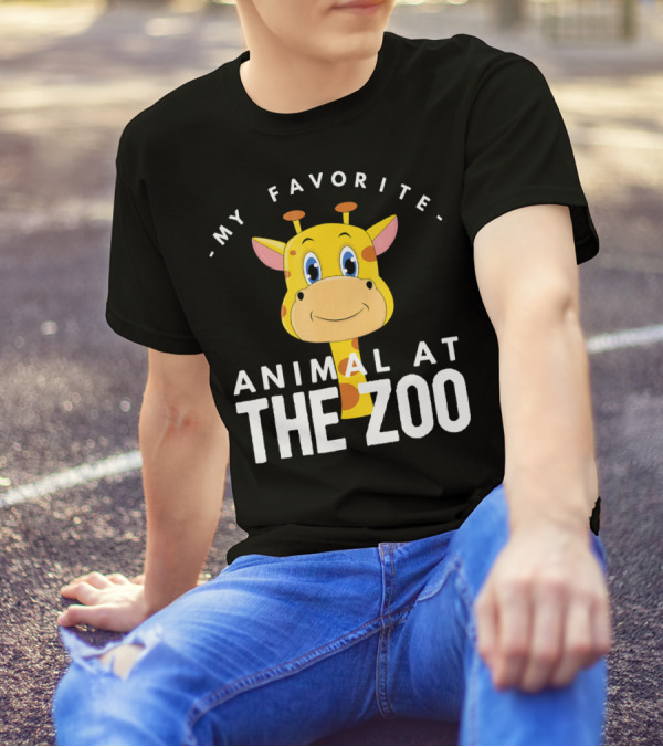 My Favorite Animal At The Zoo Giraffe Cute Cartoon T-Shirt