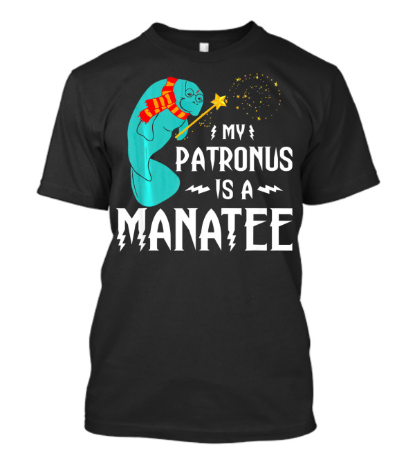 My Patronus Is A Manatee Wizarding Creature With Scarf And Wand T-Shirt