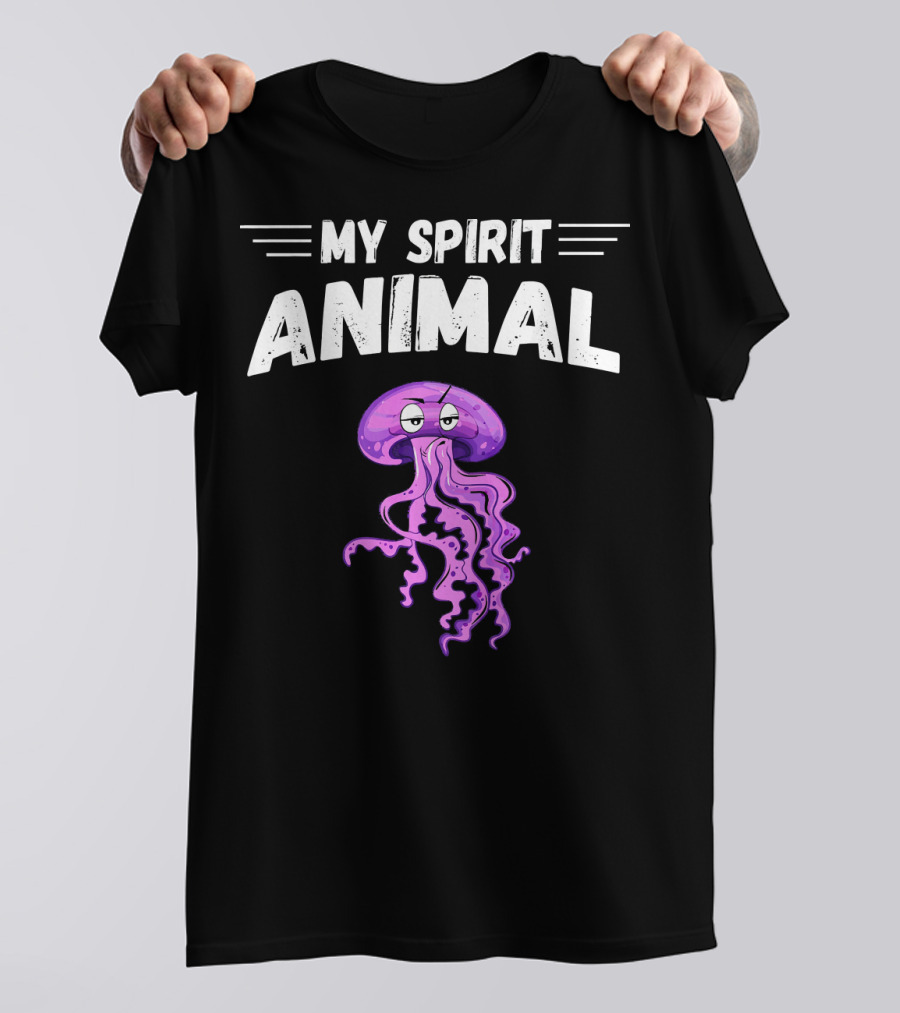 My Spirit Animal Jellyfish With Purple Cartoon T-Shirt