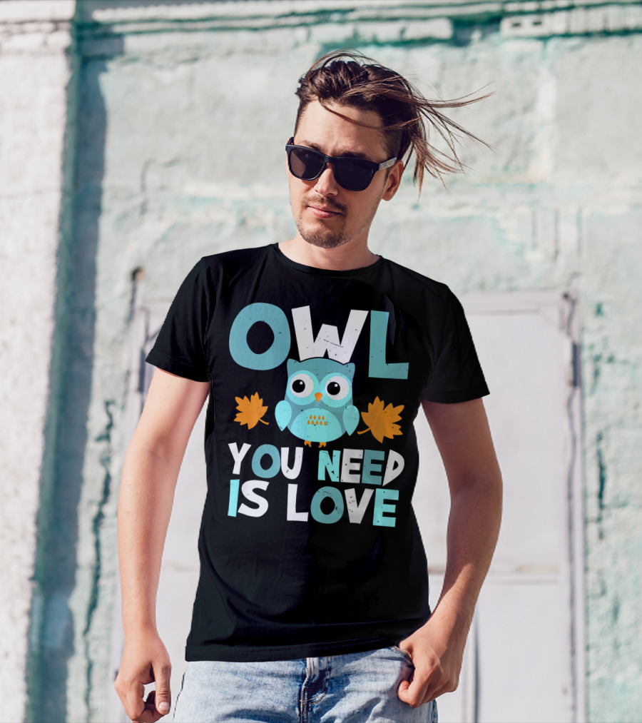 Owl You Need Is Love Valentine Owl Holding Hearts T-Shirt