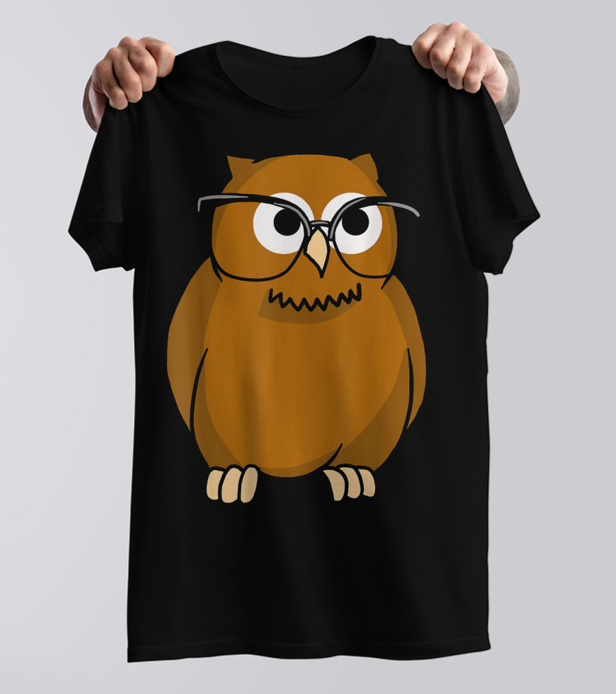 Nocturnal Owl With Glasses Icon T-Shirt